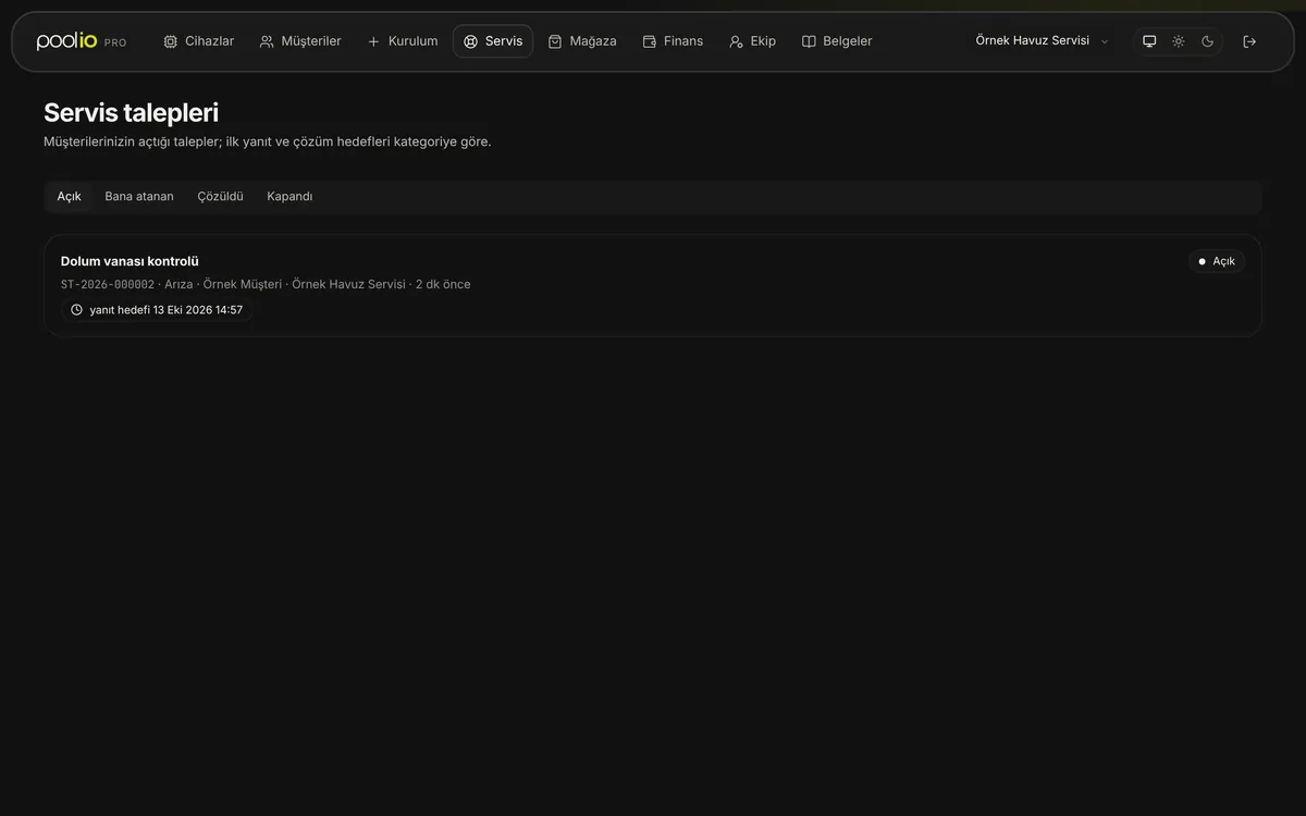 poolio Pro — Service request